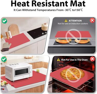 Антипригарний килимок для випічки 60 x 40 см червоний SUPER KITCHEN