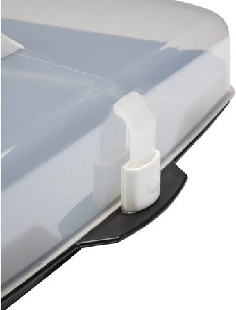 Кругла транспортувальна коробка для торта Xavax з кришкою, контейнер для торта діаметром 31,5 см, внутрішня висота 8 см, коробка для торта з пристроєм поділу шматків, антрацитова форма для торта, прозора (коробка для транспортування листкового торта)