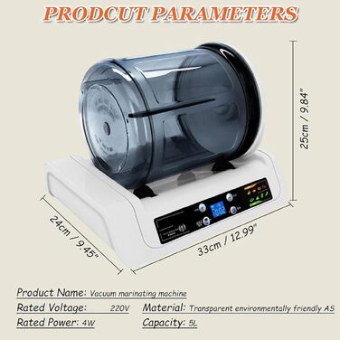 Вакуумный маринатор для мяса и овощей 5 л белый Generic