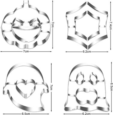 Різдвяні формочки для печива, набір формочок для печива гном Санта Клаус, формочка для печива з нержавіючої сталі у формі лося, формочка для печива з 4 головами лося, подарункові формочки для печива для випікання помадних тортів (барвиста тема A1)