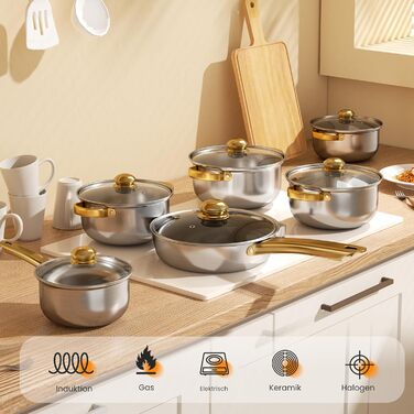 Набір каструль та сковорідок 12 предметів Mihoho