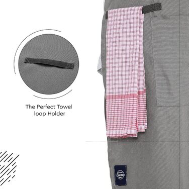 Регульований кухонний фартух з кишенями 68 x 85 см сірий Encasa XO