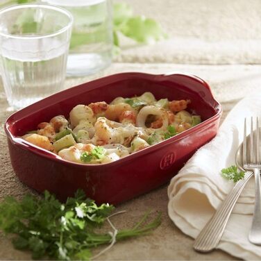 Форма для запекания керамическая прямоугольная 42x27x9 см, бордовая Emile Henry