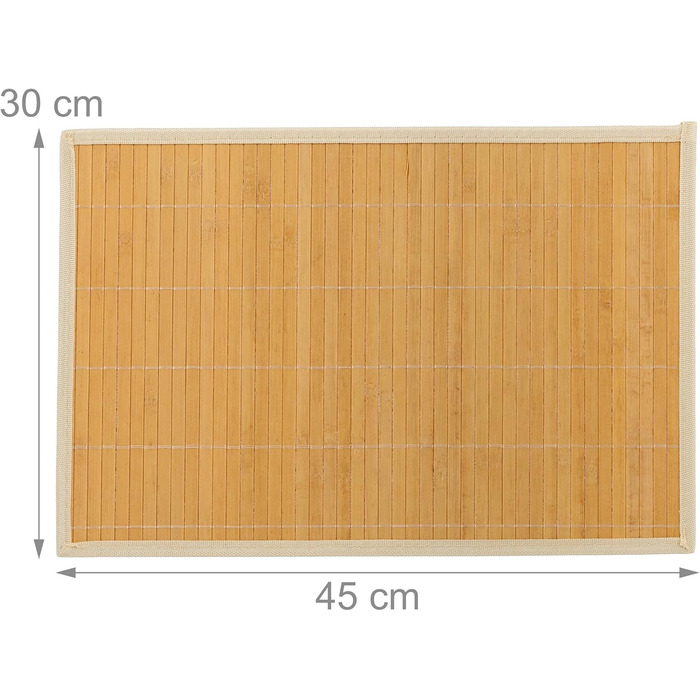 Набір із 6 сервірувальних килимків 45 x 30 см, кремовий Relaxdays