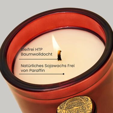 Ароматна свічка M&SENSE Лісова кабіна, ароматичні свічки у склянці, натуральна соєва свічка, час горіння 55 годин, подарункові свічки для жінок та чоловіків, подарункова свічка (дика троянда, 260 г)