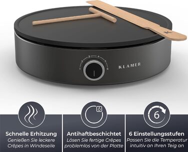 Млинниця електрична 33 см, 1500 Вт Klamer