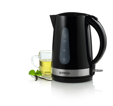 Gorenje Електрочайник, 1,7л, пластик, чорний