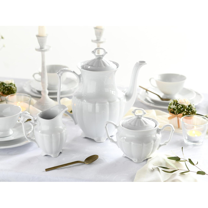 Порцеляна, білий (білий, 34 x 28,3 x 25,5 см, кавовий сервіз 3 шт. и), 30 шт.
