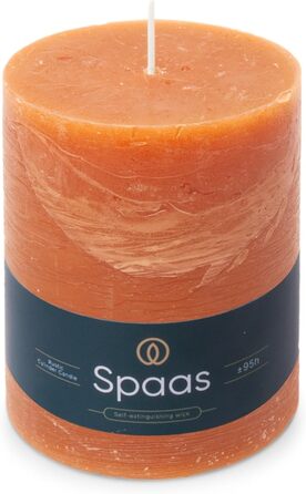 Свічка Spaas Rustic Pillar, 100/130 мм, 95 год, чорна (помаранчева)
