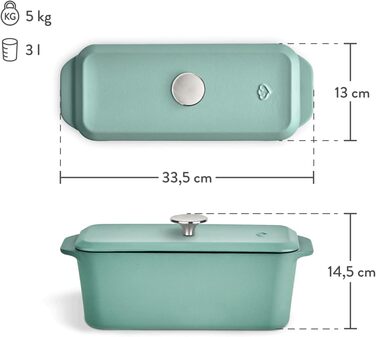 Чавунна форма для випікання хліба з кришкою 33,5 x 13 см Springlane Kitchen