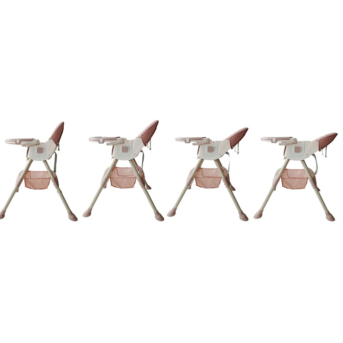 Дитячий стільчик для годування 4 в 1 від 6 місяців з підставкою для ніг рожевий BDW