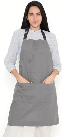 Регульований кухонний фартух з кишенями 68 x 85 см сірий Encasa XO