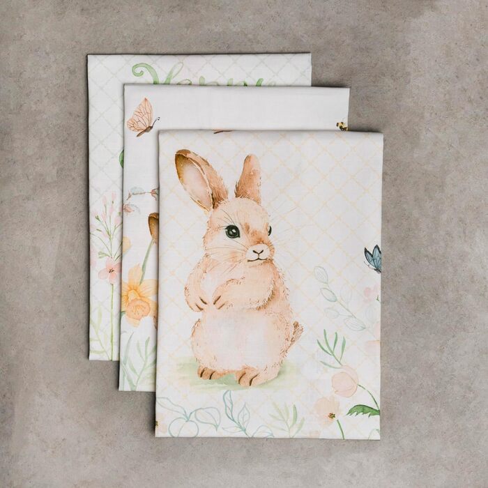 Набір з 3 багатоцільових кухонних рушників Maison d&39 Hermine Rural Christmas, 100 бавовна Барні рушники День подяки/Різдво (50 см x 70 см) (13 - Великодні роси)