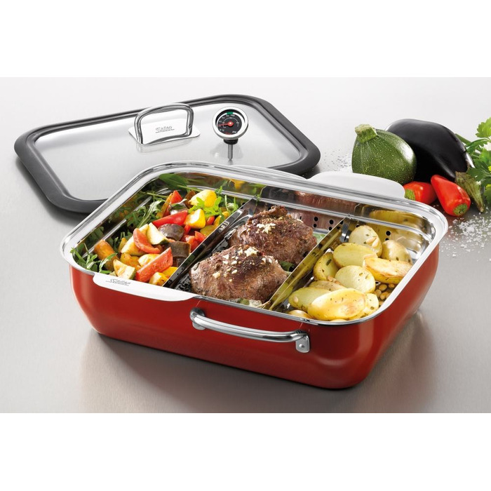 Жаровня 35,6 х 33,3 см з парової кошиком / пароварка ecompact® Energy Red Silit