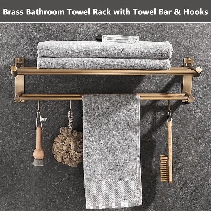 Вінтажний латунний тримач для рушників 50 х 25 х 15 см Generisch