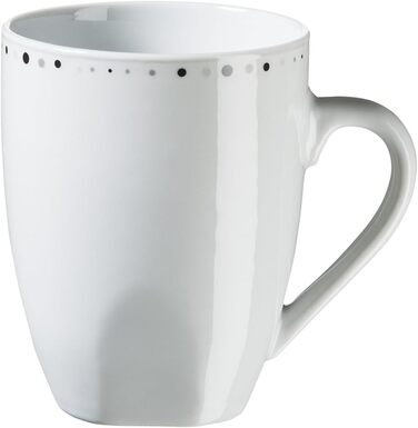 Серія Fadilla, комбінований сервіз 42 шт. и, порцеляновий набір посуду на 6 персон, білий, чорний, сірий