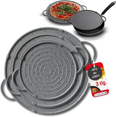 Набір із 3 силіконових підставок для посуду 31 см, 26 см та 21 см, сірий Coolinato