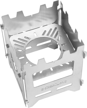 Хобо Преміум Складана вулична плита з термостійкої нержавіючої сталі XL-набір з багатьма аксесуарами Зроблено в Німеччині (вставка з нержавіючої сталі для газового пальника Trangia)