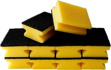 Губка для миття посуду, набір 10 предметів, жовтий/чорний Sonty