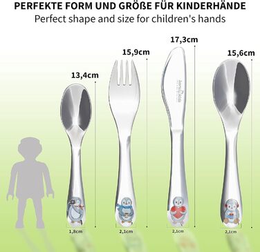 Дитячі столові прибори Пінгвін, набір 4 предмети Koru Kids