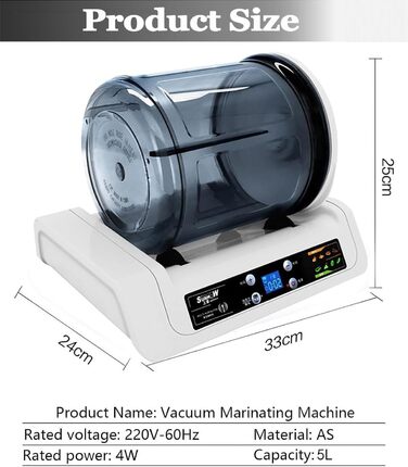 Вакуумний маринатор для м'яса та овочів 5 л білий XUXIAO