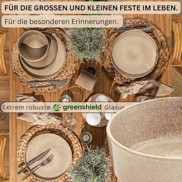 Комбінований сервіз на 6 персон, набір тарілок кавовий кухоль макаронна миска 30 шт. , набір посуду з кераміки посудомийна машина - мікрохвильова піч - стійкий до подряпин, набір посуду з кераміки КОЛЕКЦІЯ ЦІННОСТЕЙ (Каїр Мокко, миски для круп 4 шт.).