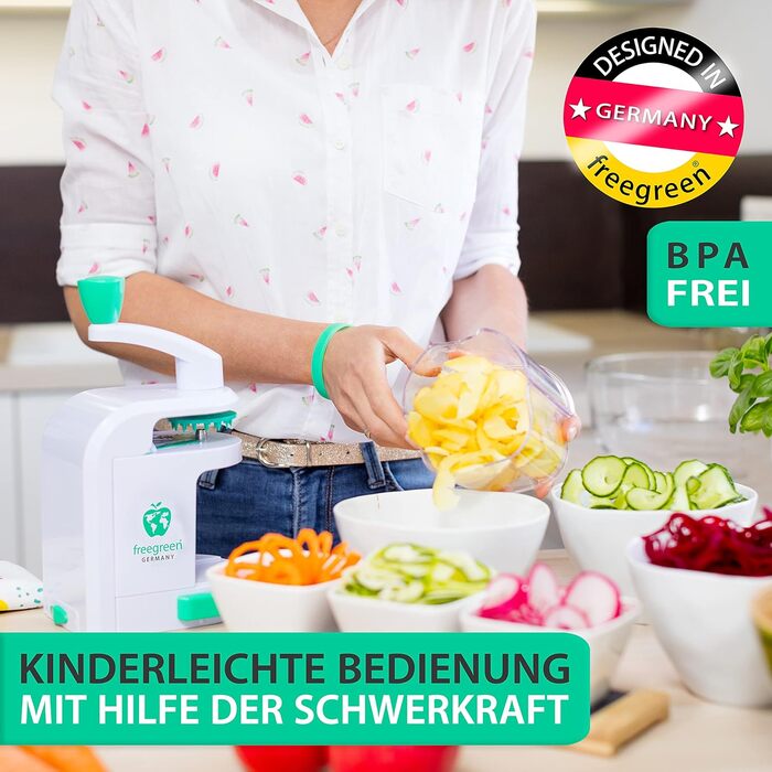 Cпіральна овочерізка з контейнером Freegreen