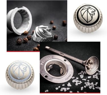 Набір млинів Peugeot Bistro Перець/Сіль, Класичне регулювання помелу, Висота 10 см, Дерево, Білий/Чорний, 2/24291