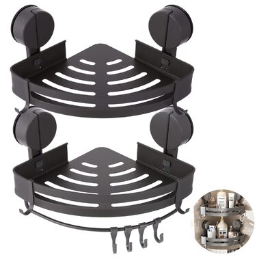 Набір з 2 кутових полиць для ванної кімнати з клейкою присоскою без свердління BlingBin