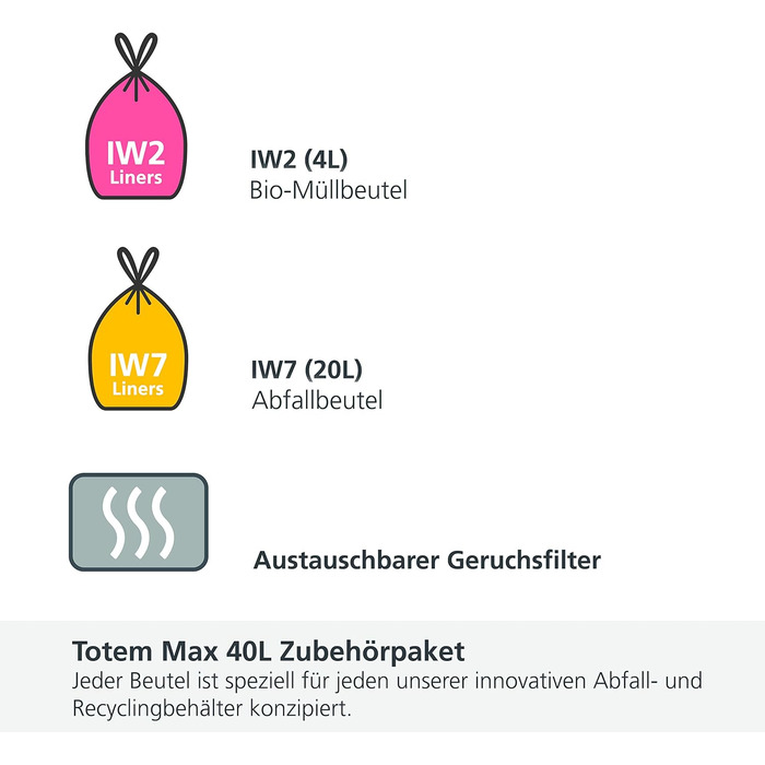 Контейнер для сміття подвійний 40 л білий Totem Compact Joseph Joseph