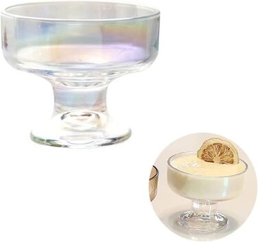 Скляні десертні миски, 185 мл, кришталеві скляні миски для морозива, фруктів, пудингу, снеків, пластівців, горіхів - преміальні скляні миски для сервірування, 2 шт. (кольорові)