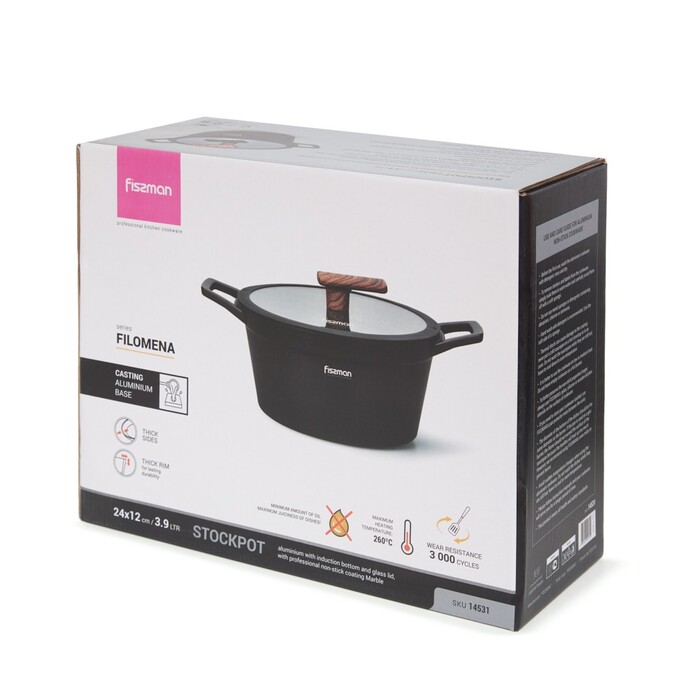 Каструля зі скляною кришкою 24 см 3,9 л FILOMENA Fissman