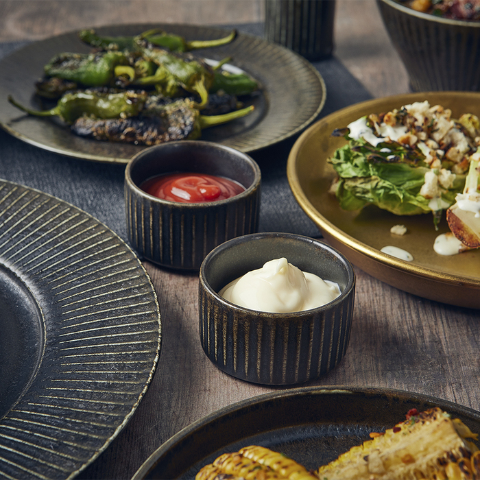 Соусник 70 мл, черный, Terra Porcelain Black Fluted, GenWare