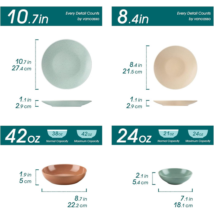 Столовий сервіз з керамограніту, ванкассо 32 шт. Карстовий комбінований сервіз з фаянсу, набір посуду у вінтажному вигляді на 4-12 осіб (Сабіна-м, посуд на 4 особи)