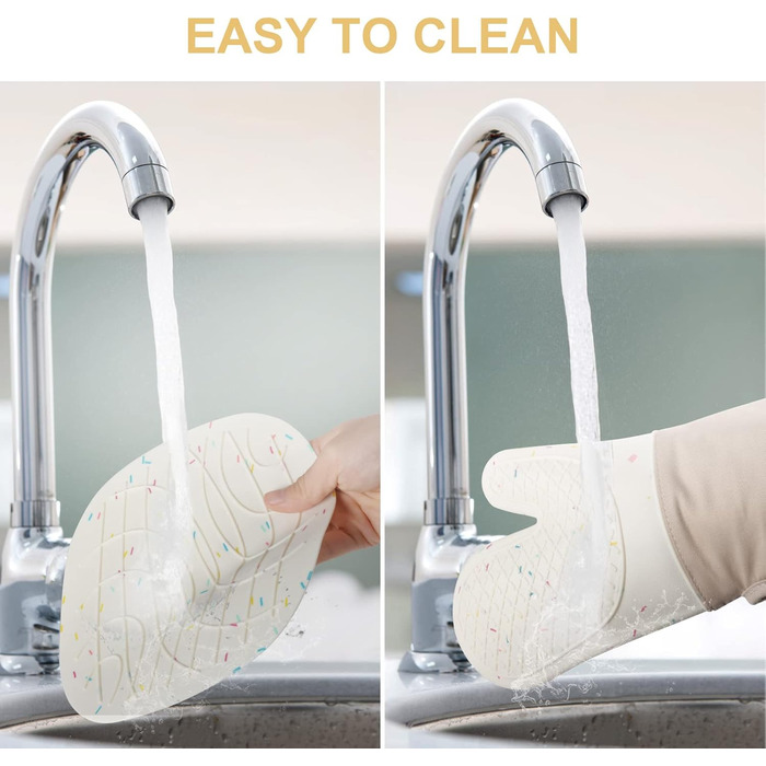 Рукавицы для духовки с подставкой под горячее и крючками, набор 5 предметов, бежевые AUAUY