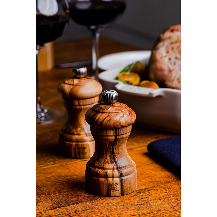 Набір млинів Peugeot Bistro Перець/Сіль, Класичне регулювання помелу, Висота 10 см, Дерево, 2/24291 (Оливкове дерево)