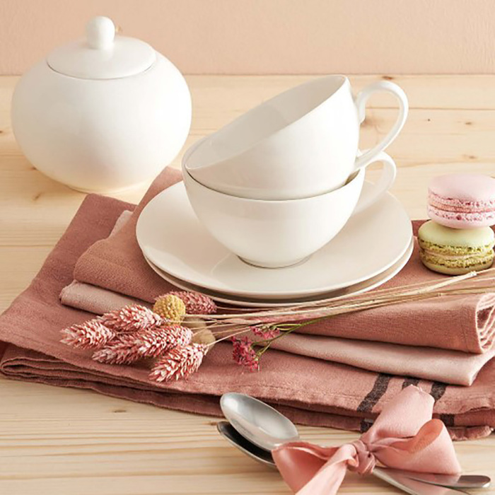 Чашка з блюдцем La Porcellana Bianca ESSENZIALE, порцеляна, 350 мл