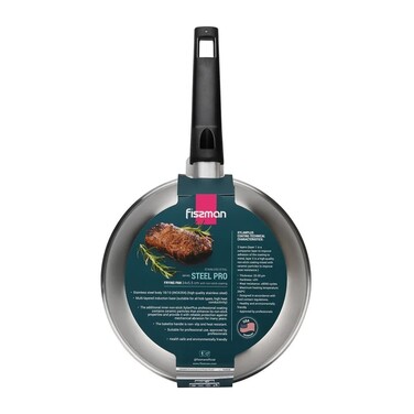 Сковорода для жарки Fissman STEEL PRO 24x5,5 см нержавеющая сталь с антипригарным покрытием (5458)