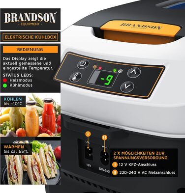 Електричний автохолодильник 10 л 45 Вт Brandson