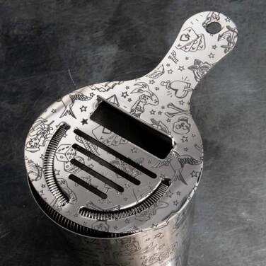 Джулеп-стрейнер 15.5 см, Etched, Tattoo Coley, Urbanbar (Урбанбар)