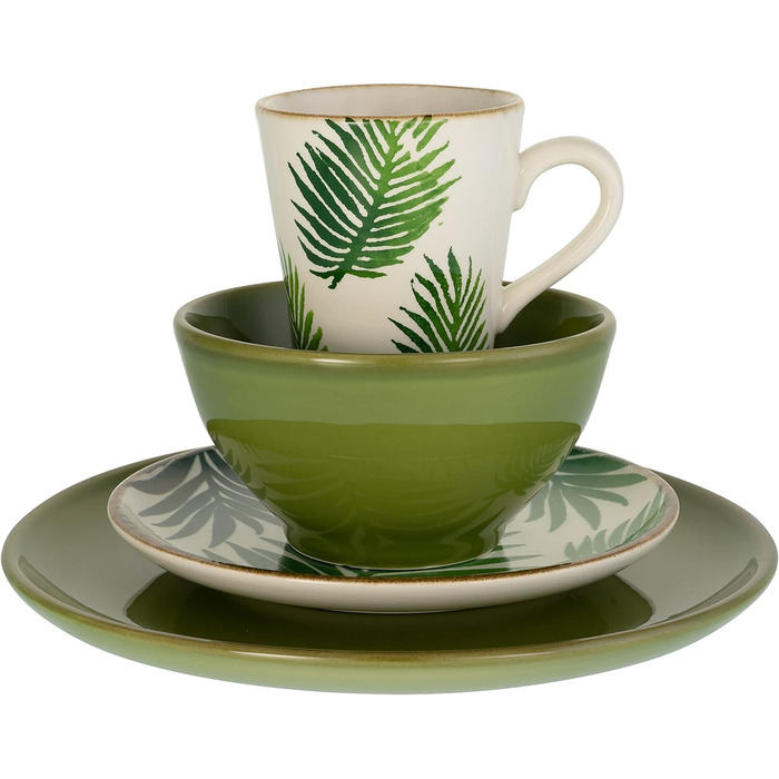 Набор посуды на 4 персоны, 16 предметов, зеленый Ibiza Creatable