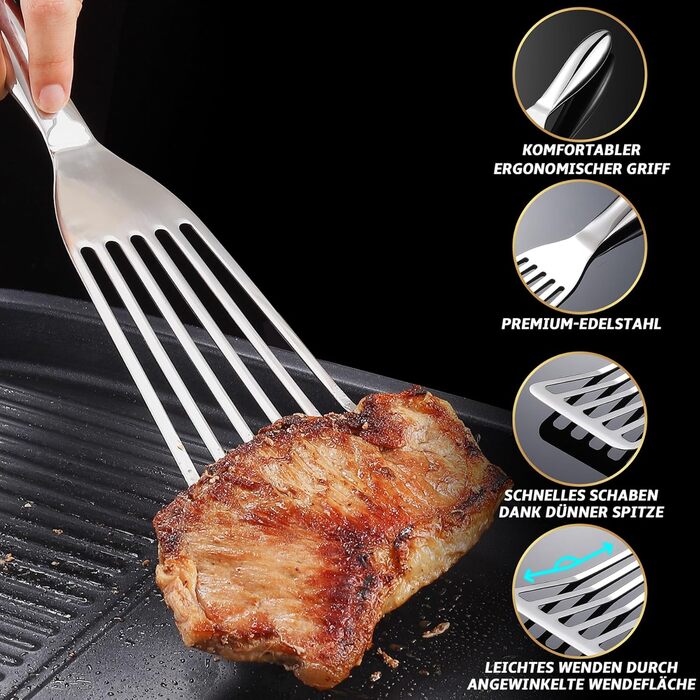 Набор из 2 лопаток с прорезями, нержавеющая сталь Gourmet Easy