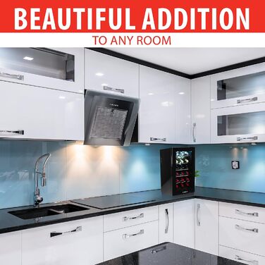 Винний холодильник до 18 пляшок чорний alpina