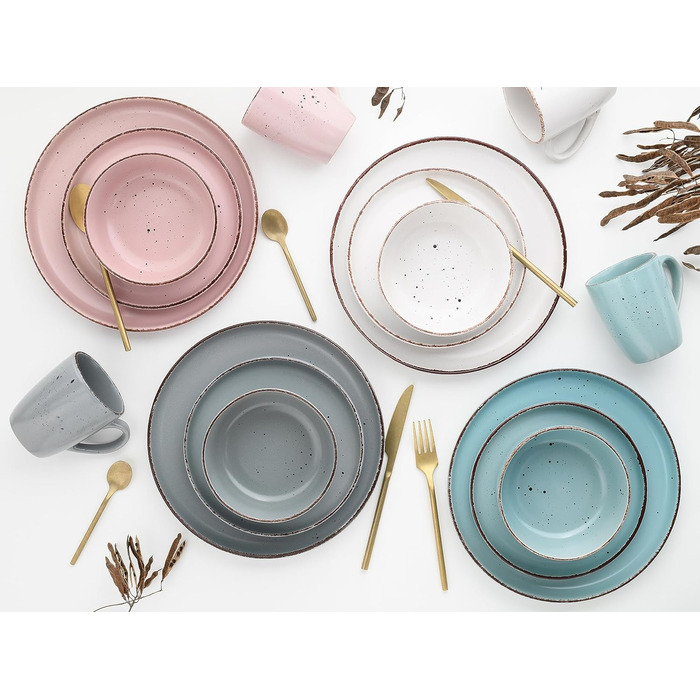 Набір посуду на 4 персони, 16 предметів, різнокольоровий, Modern Fashion Creatable