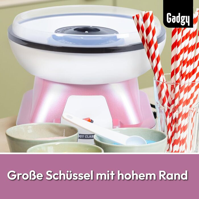 Машина для цукрової вати Gadgy для дому - Машина для цукрової вати для цукру або цукерок - Машина для цукрової вати - Цукрова вата для дитячих свят, днів народження та вечірок - (Рожева)