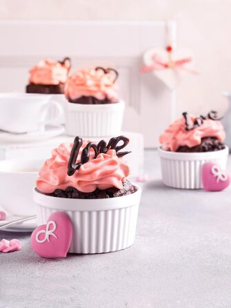 Набор крем-брюле DOWAN, 6 фарфоровых чашек для суфле с антипригарным покрытием, миски для крем-брюле для вкусного приправленного мяса, миски для рагу, духовка, микроволновая печь, можно мыть в посудомоечной машине, Ø10 см (120 мл, белый)