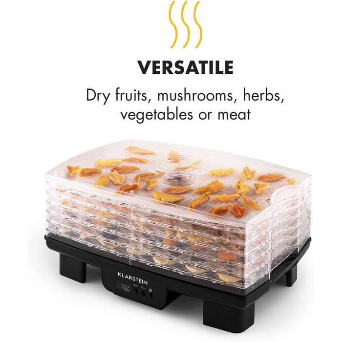 Дегідратор на 6 полиць, 550 Вт, чорний Bananarama Klarstein