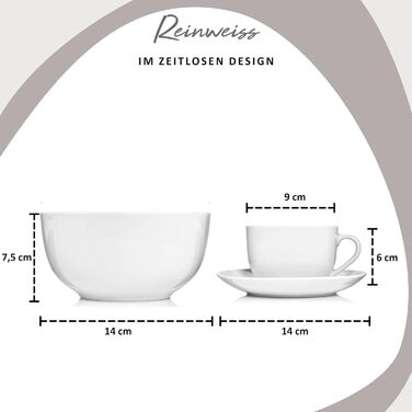 Столовий сервіз, білий, порцеляна (комбінований сервіз 36 шт. на 6 персон) Sänger New Port