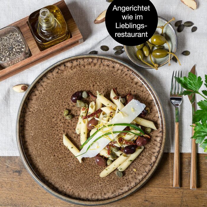 Набір тарілок на 6 персон, 18 предметів, бежева реактивна глазур Moritz & Moritz