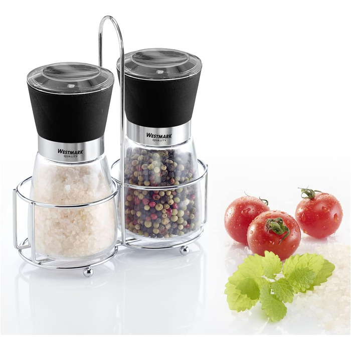 Дисплей Westmark, Вміст 6 дозаторів, Ємність 190 мл кожен, Скло/нержавіюча сталь/пластик, Прозорий/Чорний/Сріблястий, 63592611 (кружний, , Прозорий/Чорний/Сріблястий)